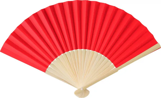 ELIO Bamboo hand held fan Crvena
