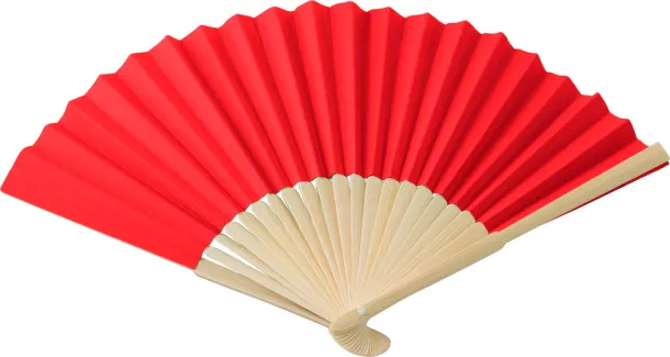 ELIO Bamboo hand held fan Crvena