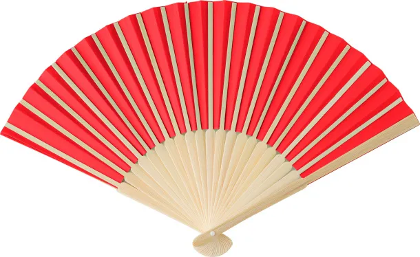 ELIO Bamboo hand held fan Crvena