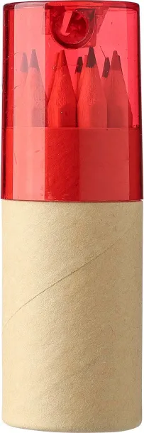 TERRENCE ABS and cardboard tube with pencils Crvena