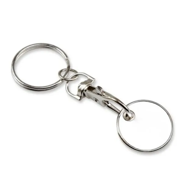  Keyring with shopping cart coin Bijela