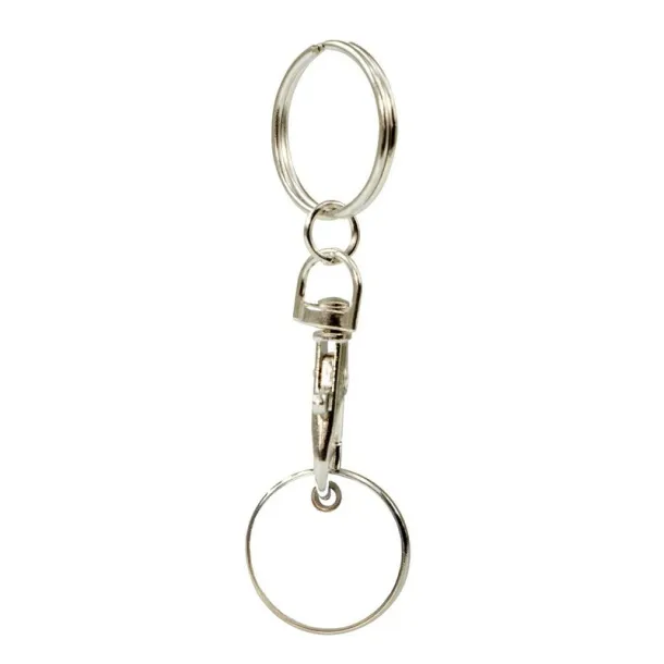  Keyring with shopping cart coin Bijela