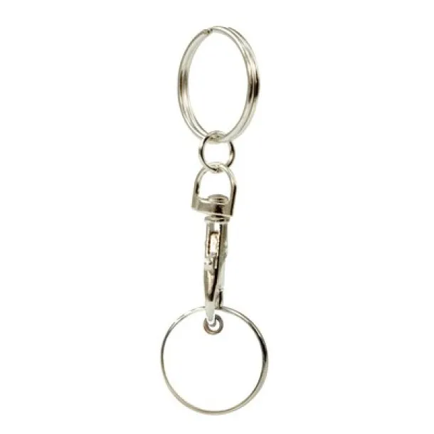  Keyring with shopping cart coin Bijela