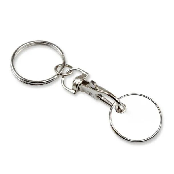  Keyring with shopping cart coin Bijela