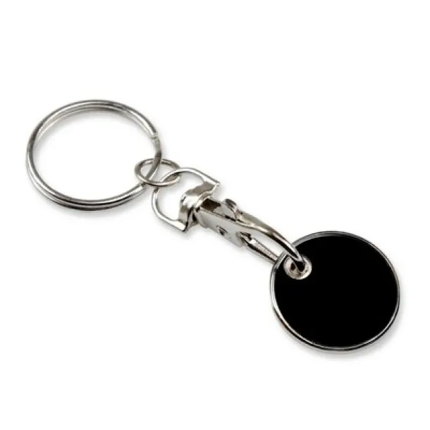  Keyring with shopping cart coin Crna