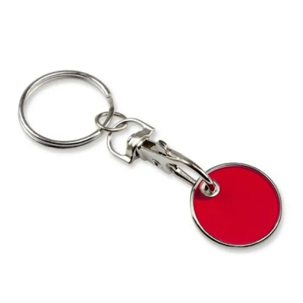  Keyring with shopping cart coin Crvena