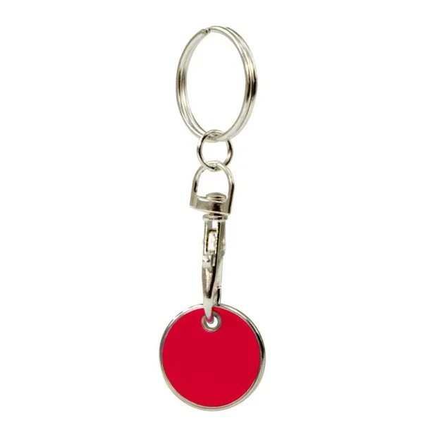  Keyring with shopping cart coin Crvena