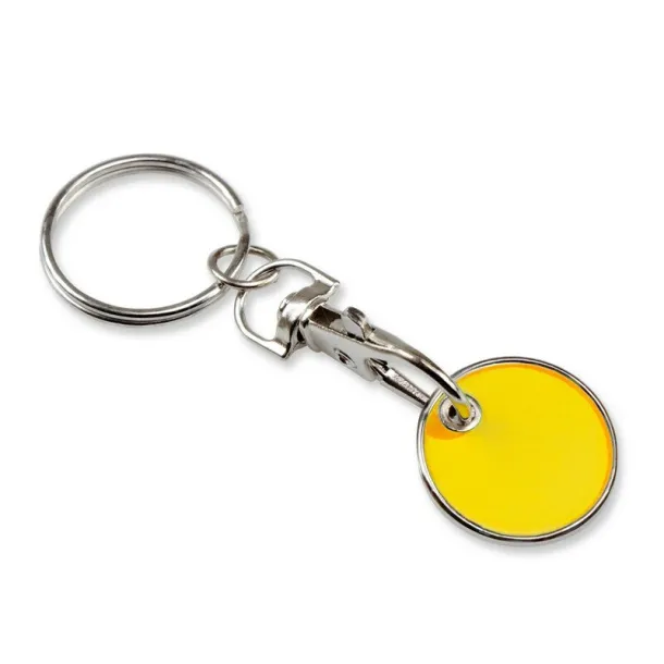  Keyring with shopping cart coin Žuta
