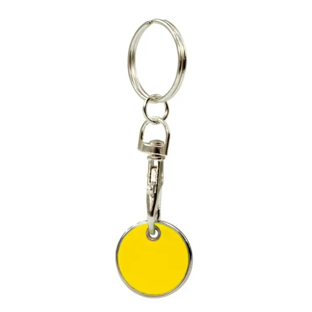  Keyring with shopping cart coin Žuta