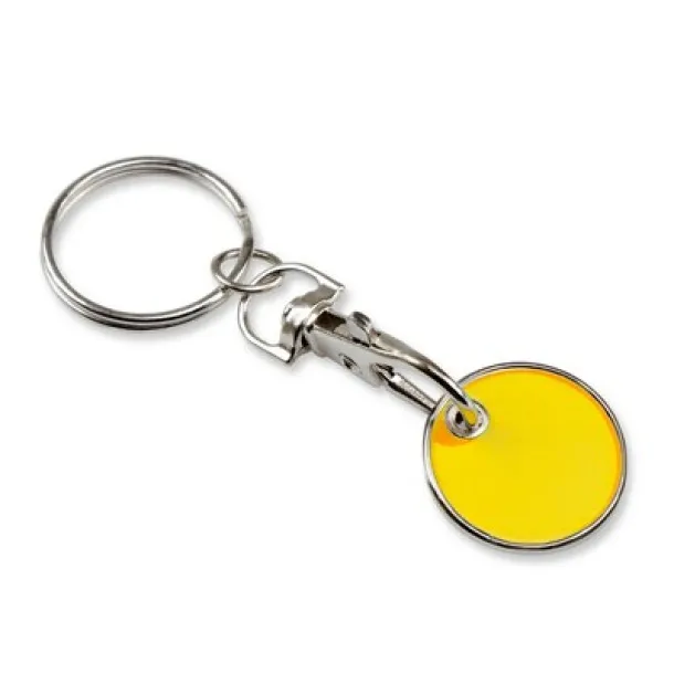  Keyring with shopping cart coin Žuta