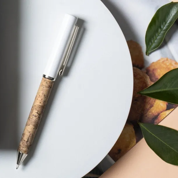  Cork ball pen Bijela