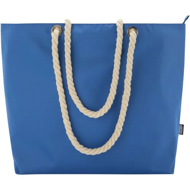 Panama GRS recycled beach cooler tote bag with cord handles 23L Royal blue