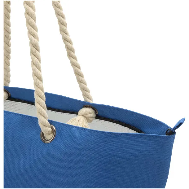 Panama GRS recycled beach cooler tote bag with cord handles 23L Royal blue