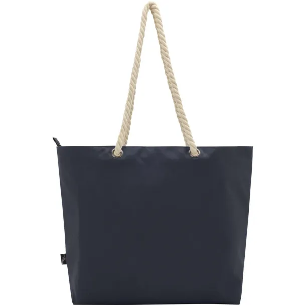 Panama GRS recycled beach cooler tote bag with cord handles 23L Navy Blue