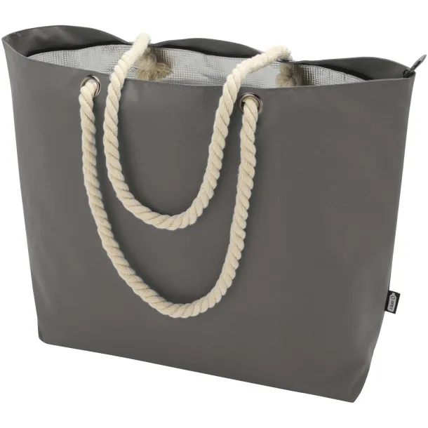 Panama GRS recycled beach cooler tote bag with cord handles 23L Grey