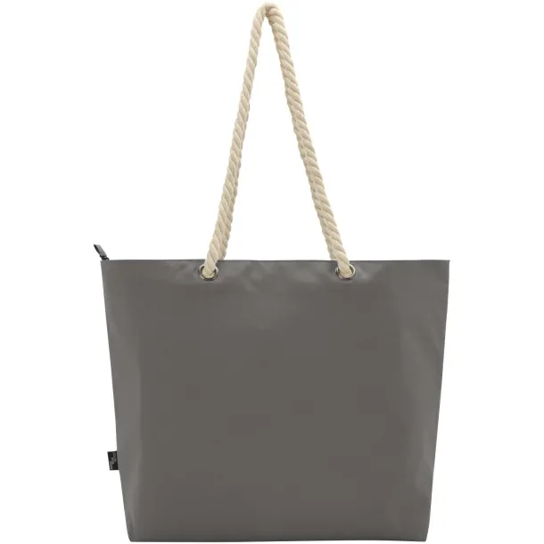 Panama GRS recycled beach cooler tote bag with cord handles 23L Grey