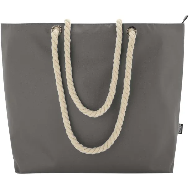 Panama GRS recycled beach cooler tote bag with cord handles 23L Grey
