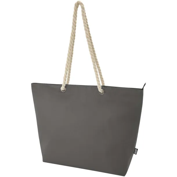 Panama GRS recycled beach cooler tote bag with cord handles 23L Grey