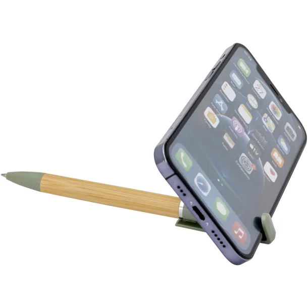 Delfina phone holder pen (blue ink) Heather green
