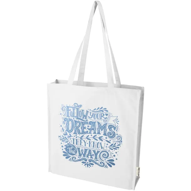 Florida 270 g/m² GRS recycled gusset tote bag 14L White