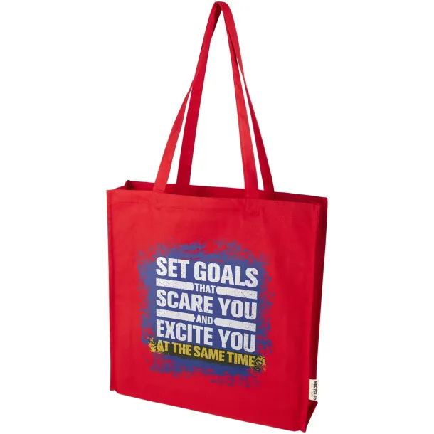 Florida 270 g/m² GRS recycled gusset tote bag 14L Red