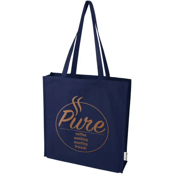 Florida 270 g/m² GRS recycled gusset tote bag 14L Navy Blue