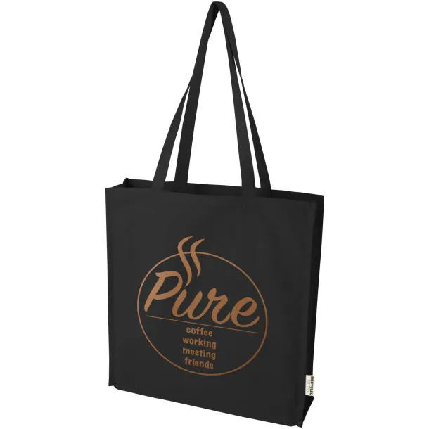 Florida 270 g/m² GRS recycled gusset tote bag 14L Solid black