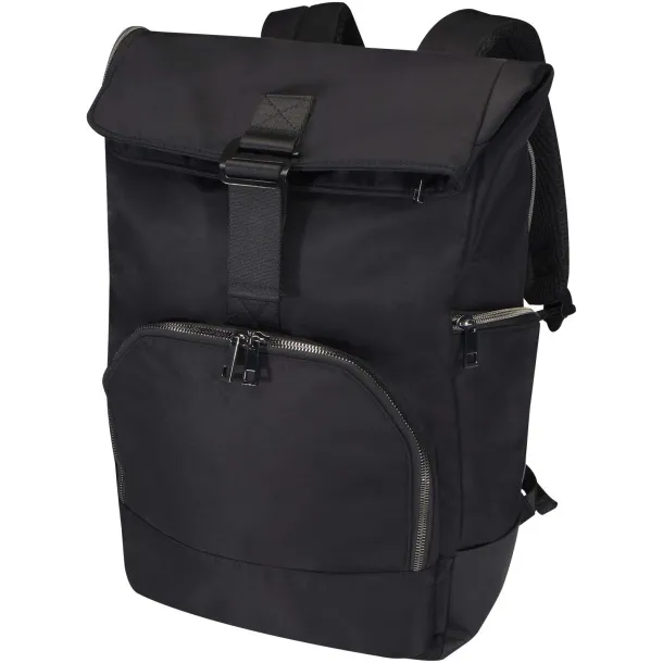 Rhine GRS reciklirani rolltop 15” laptop ruksak, 18L Solid black