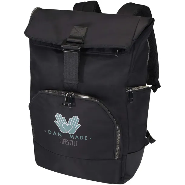 Rhine GRS reciklirani rolltop 15” laptop ruksak, 18L Solid black