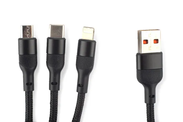 3 in 1 USB cable Crna