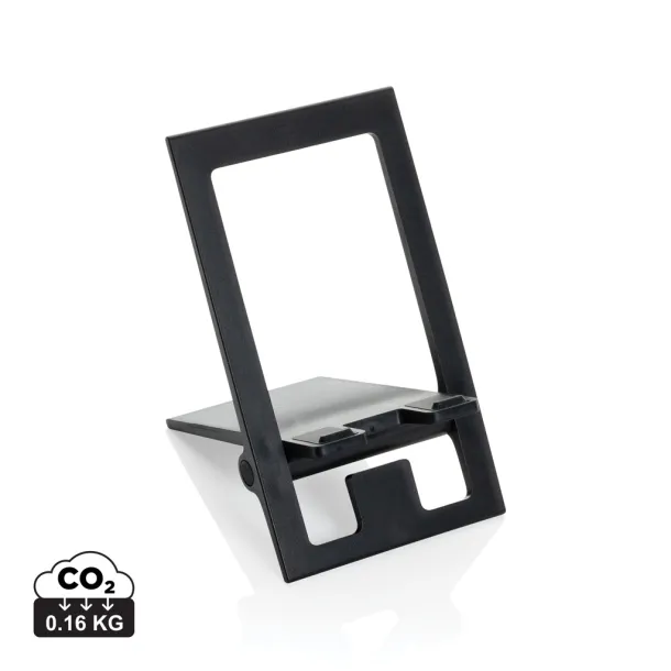 SnapStand sklopivi stalak za mobitel od RCS reciklirane plastike - XD Collection Crna 
