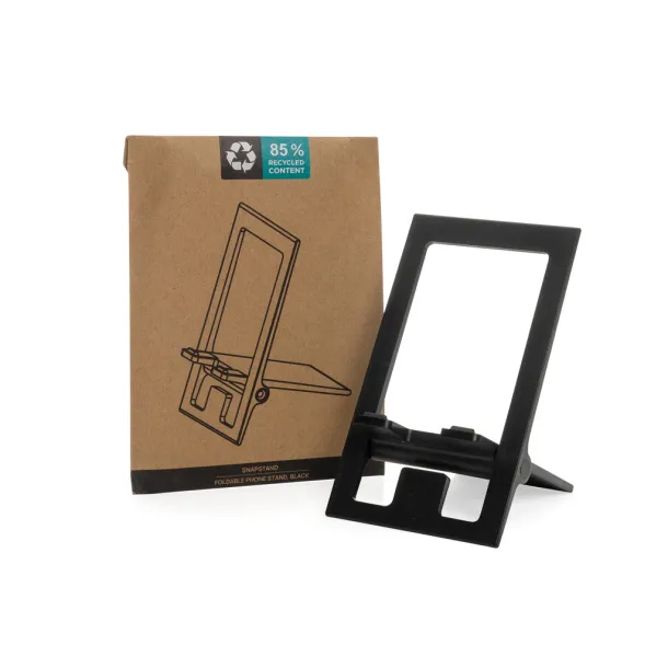 SnapStand sklopivi stalak za mobitel od RCS reciklirane plastike - XD Collection Crna 