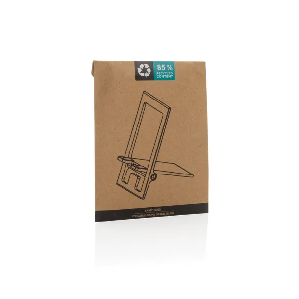 SnapStand sklopivi stalak za mobitel od RCS reciklirane plastike - XD Collection Crna 