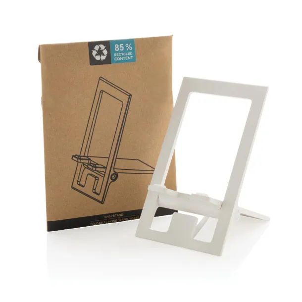 SnapStand sklopivi stalak za mobitel od RCS reciklirane plastike - XD Collection Bijela 