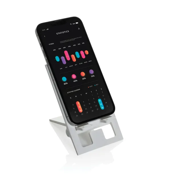 SnapStand sklopivi stalak za mobitel od RCS reciklirane plastike - XD Collection Bijela 