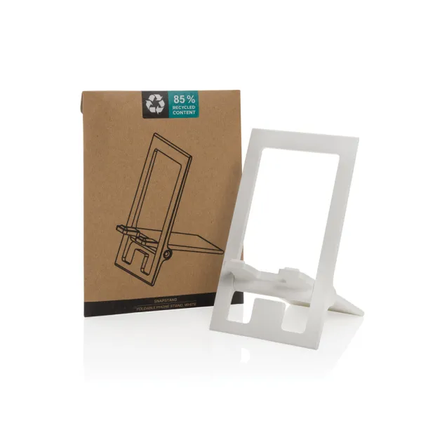 SnapStand sklopivi stalak za mobitel od RCS reciklirane plastike - XD Collection Bijela 