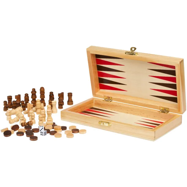 Mugo 3-in-1 wooden game set Natural