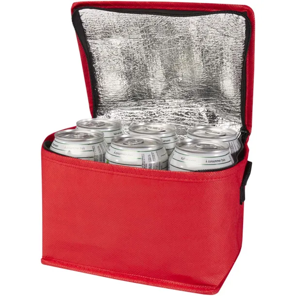 Spectrum 6-can recycled non-woven cooler bag 4L Red
