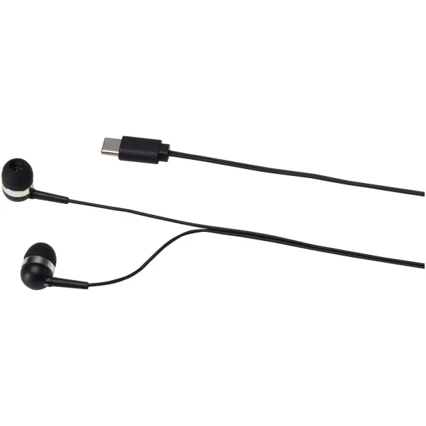 Dofida wired Type-C earbuds with recycled plastic storage box Solid black