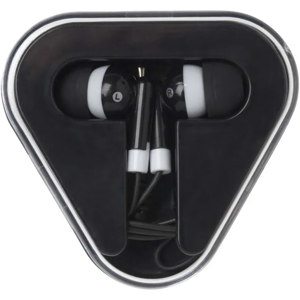 Rebel earbuds with recycled plastic storage box Solid black