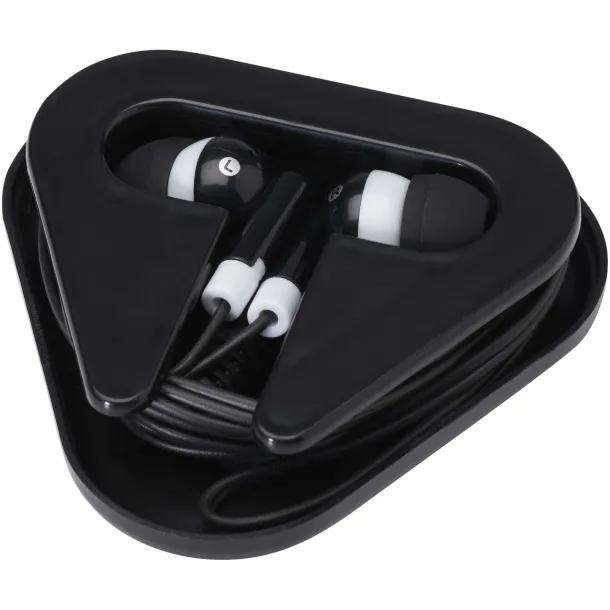 Rebel earbuds with recycled plastic storage box Solid black