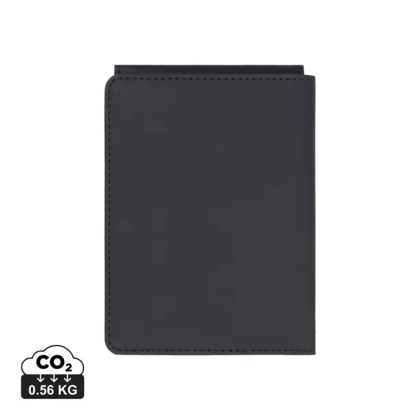 VINGA Baltimore RCS recycled polyester RFID passport cover - Vinga Crna