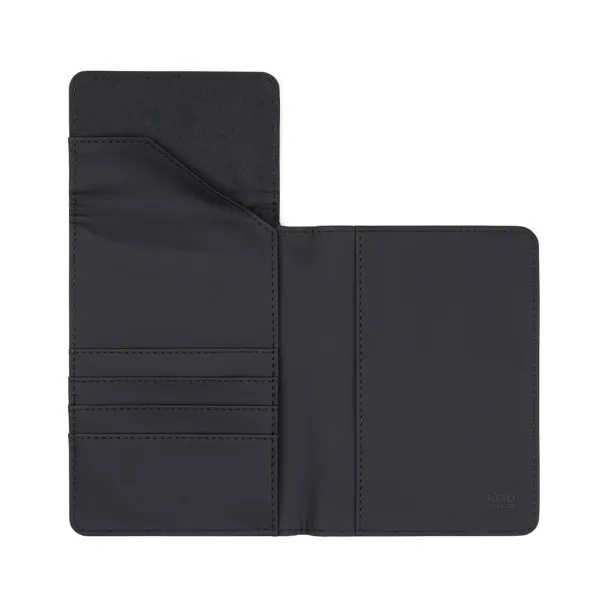 VINGA Baltimore RCS recycled polyester RFID passport cover - Vinga Crna