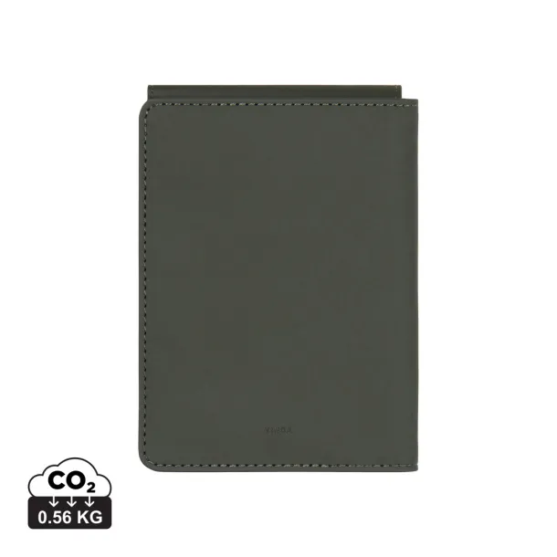 VINGA Baltimore RCS recycled polyester RFID passport cover - Vinga Green 