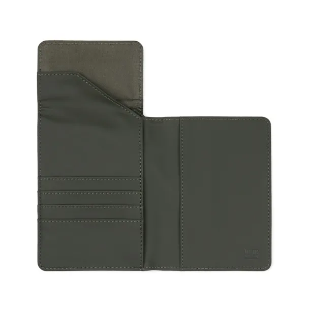 VINGA Baltimore RCS recycled polyester RFID passport cover - Vinga Green 