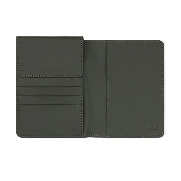 VINGA Baltimore RCS recycled polyester RFID passport cover - Vinga Green 