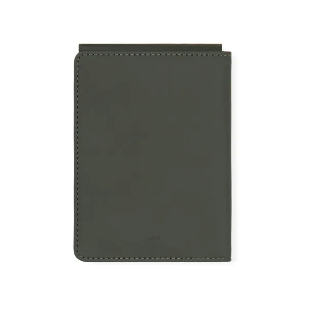 VINGA Baltimore RCS recycled polyester RFID passport cover - Vinga Green 