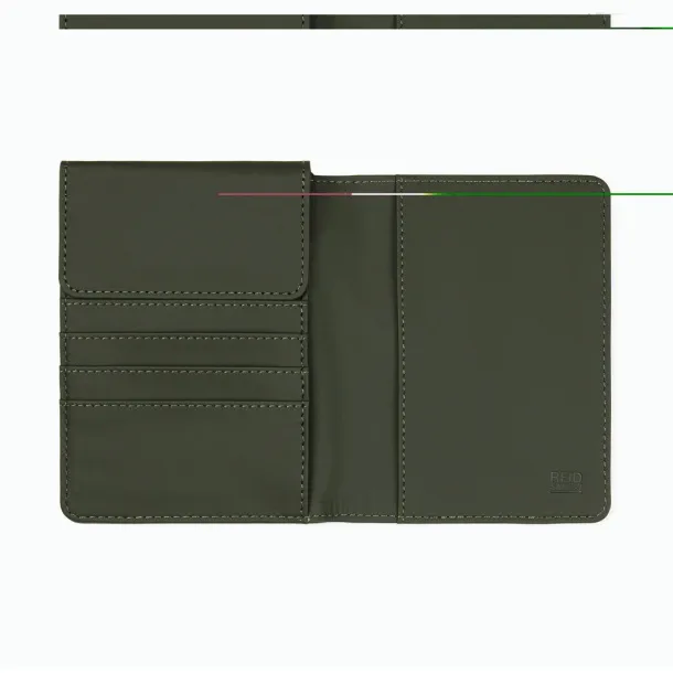 VINGA Baltimore RCS recycled polyester RFID passport cover - Vinga Green 