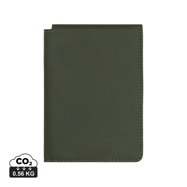 VINGA Baltimore RCS recycled polyester RFID passport cover - Vinga Green 