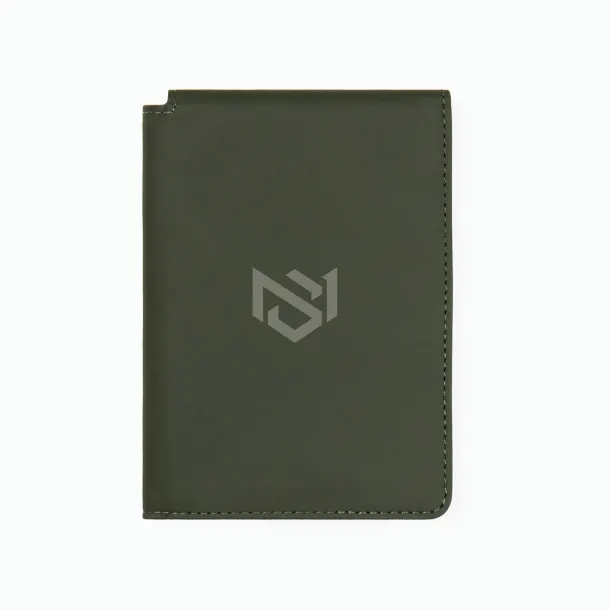 VINGA Baltimore RCS recycled polyester RFID passport cover - Vinga Green 